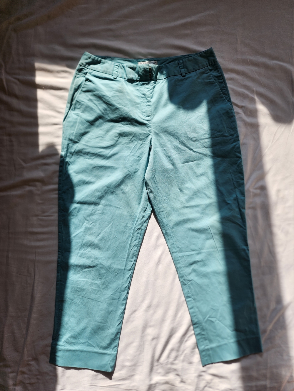 Pendleton Women's Light Blue Cropped Straight Leg Cotton Trousers